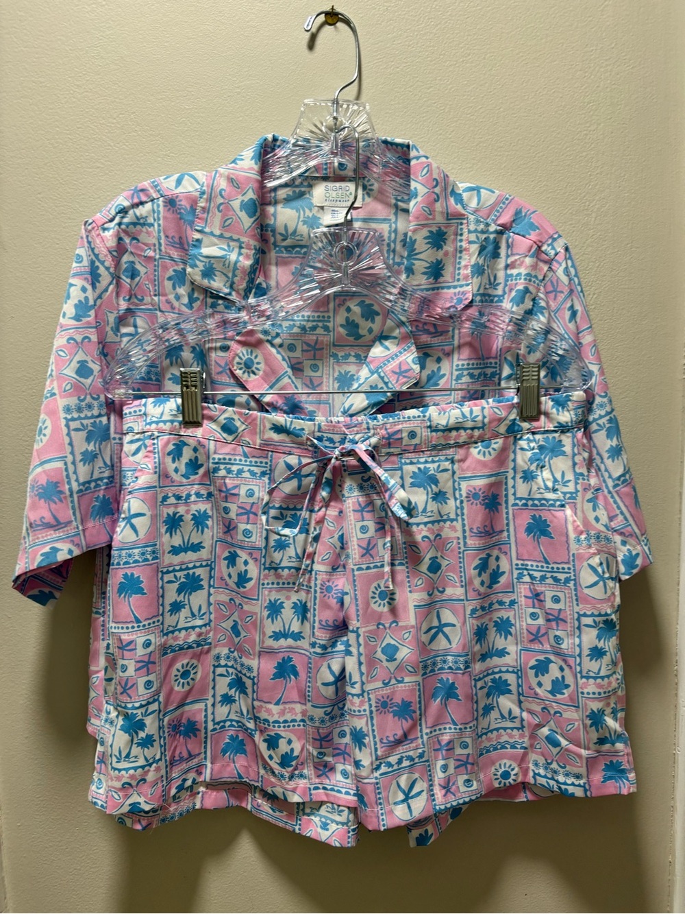 Sigrid Olsen pink and teal tropical